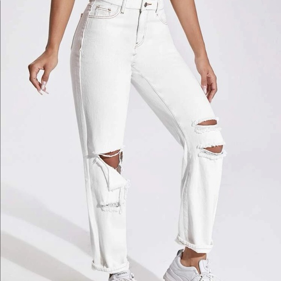 Ripped straight leg jeans NEW - Picture 2 of 3